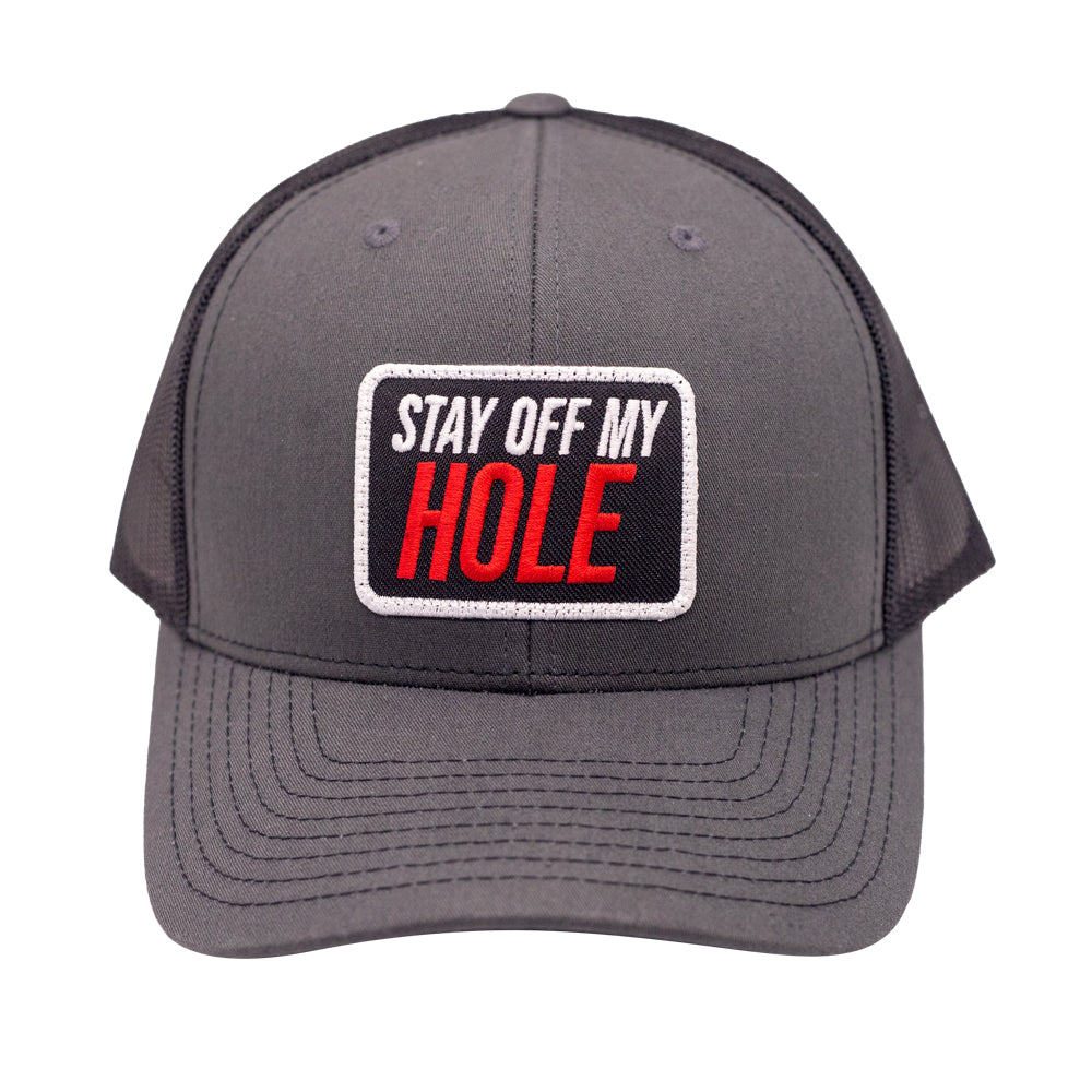 Stay Off My Hole Richardson Charcoal/Black Patch Hat