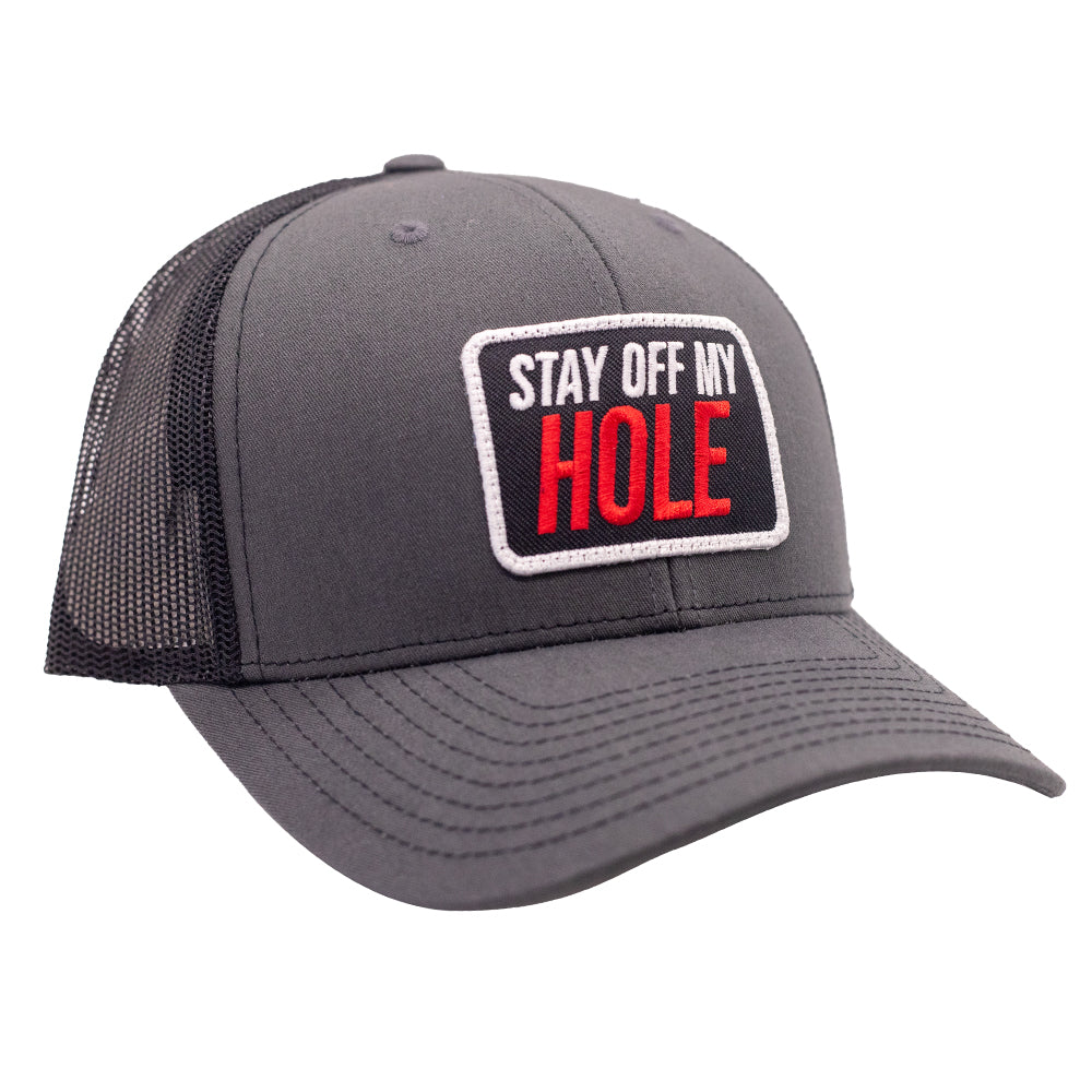 Stay Off My Hole Richardson Charcoal/Black Patch Hat