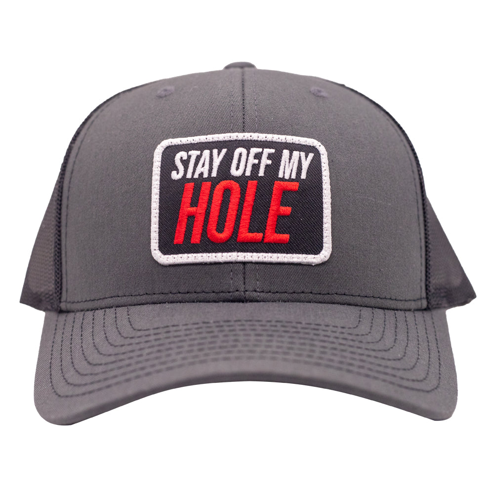 Stay Off My Hole Richardson Charcoal/Black Patch Hat