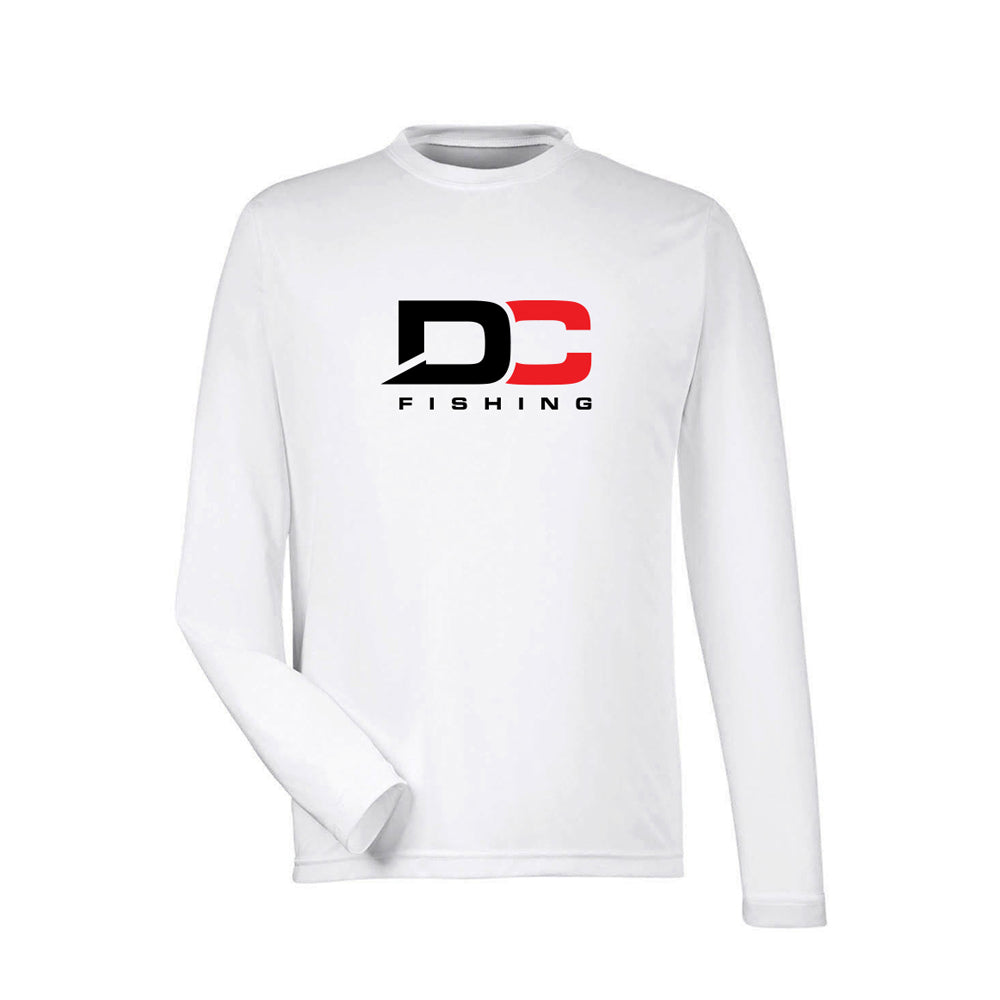 DC Fishing White Youth Long-Sleeve Performance Tee